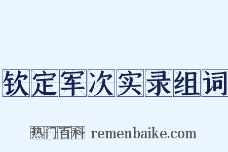 钦定军次实录组词是什么意思的图片